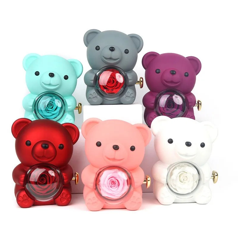 Roslune Bear & Engraved Necklace